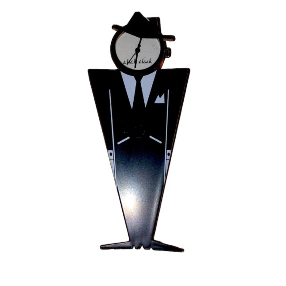 🕰 Vintage Suited Man Pin Clock